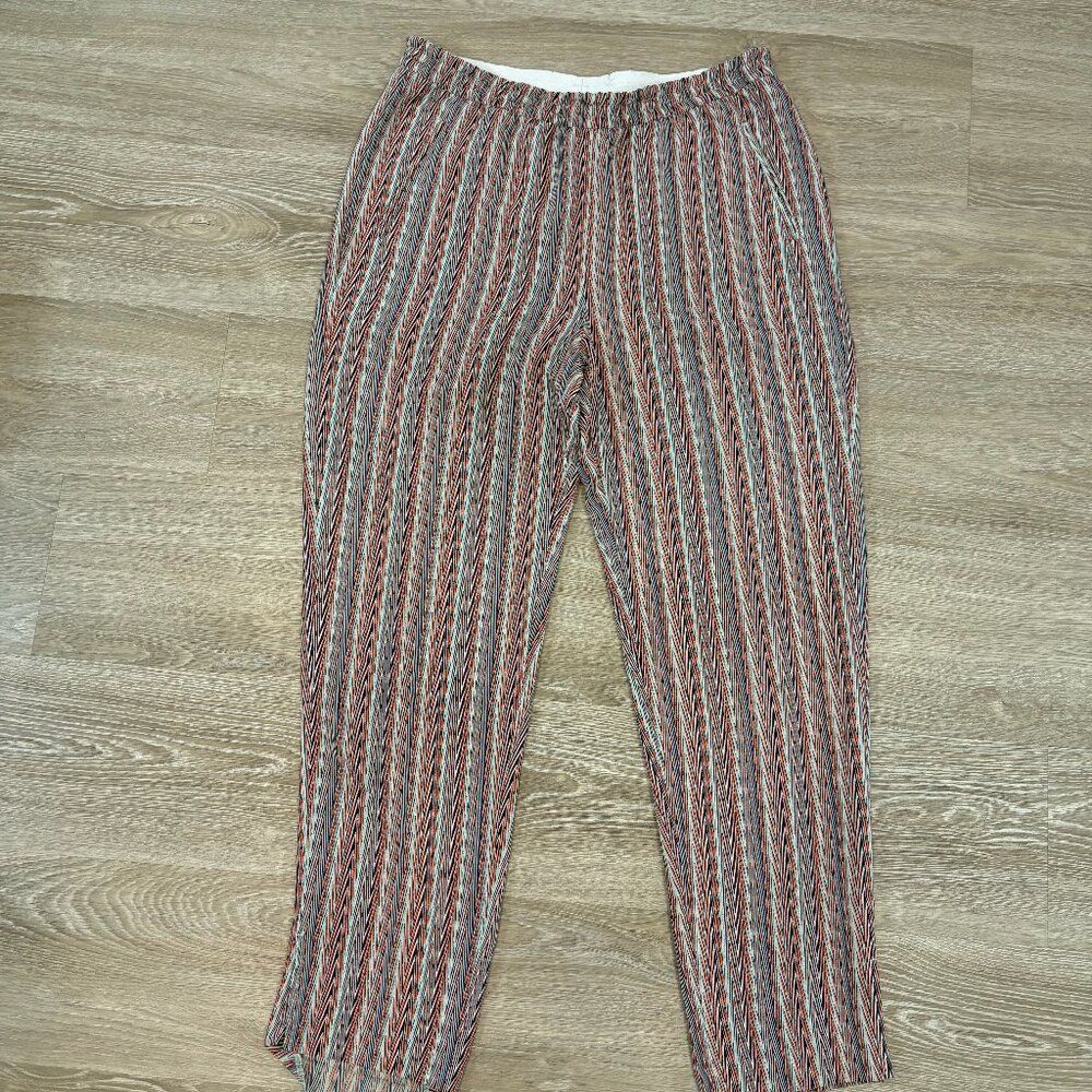 BCBGMAXAZRIA Sebastian Geometric Print Pants Elastic Waist Size M